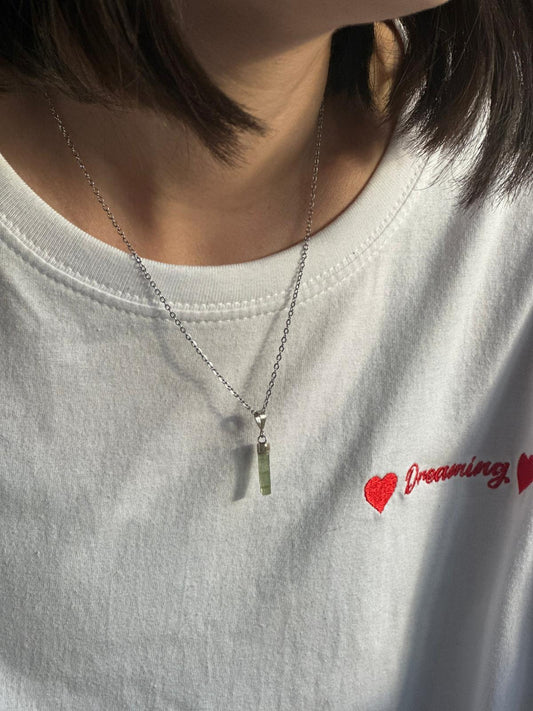 Colgante de plata con turmalina verde