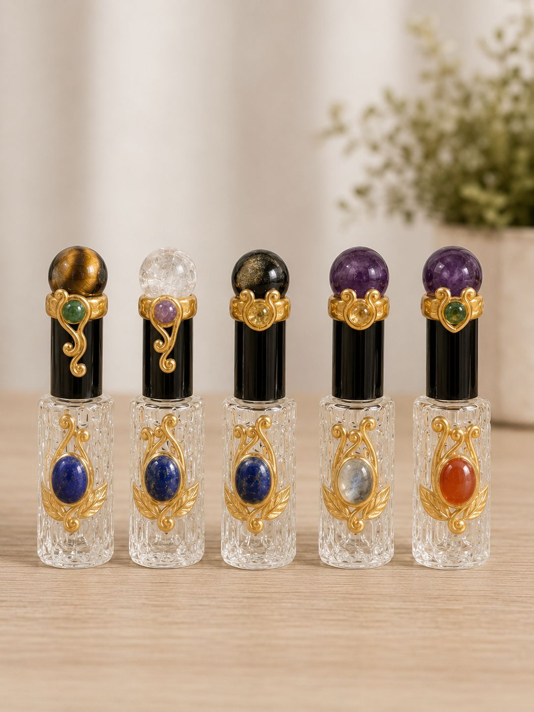 Frascos ritualizados con minerales