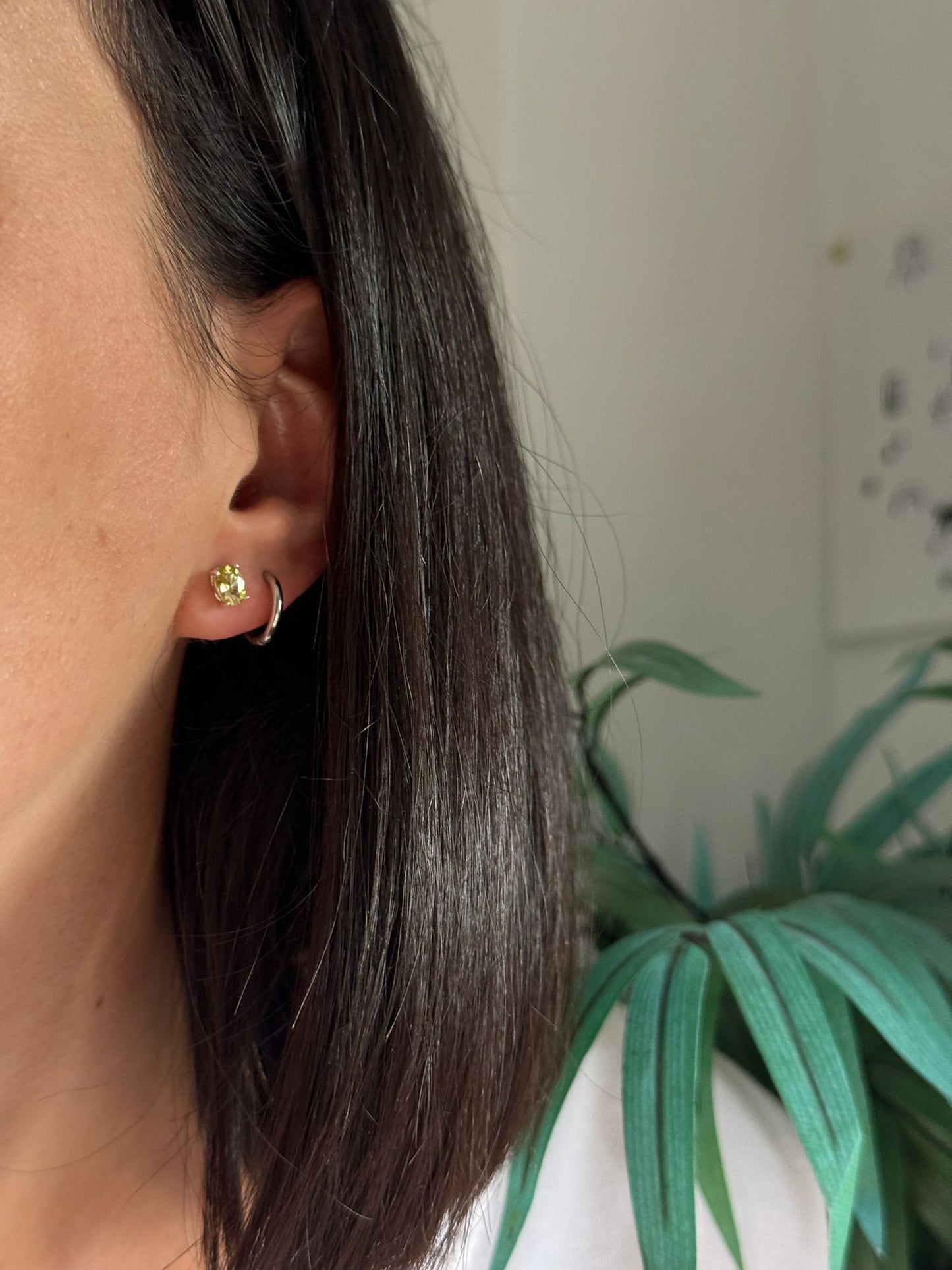 Pendientes de olivino peridoto en plata