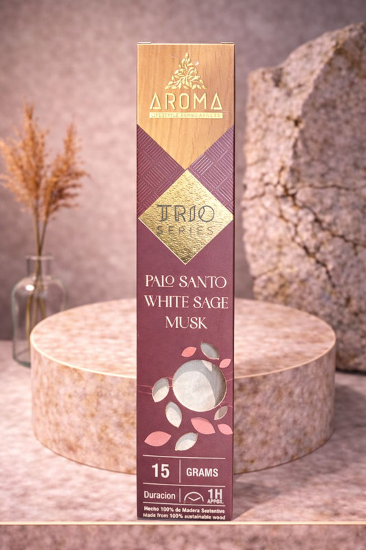 Incienso trio palo santo, White sage, musk