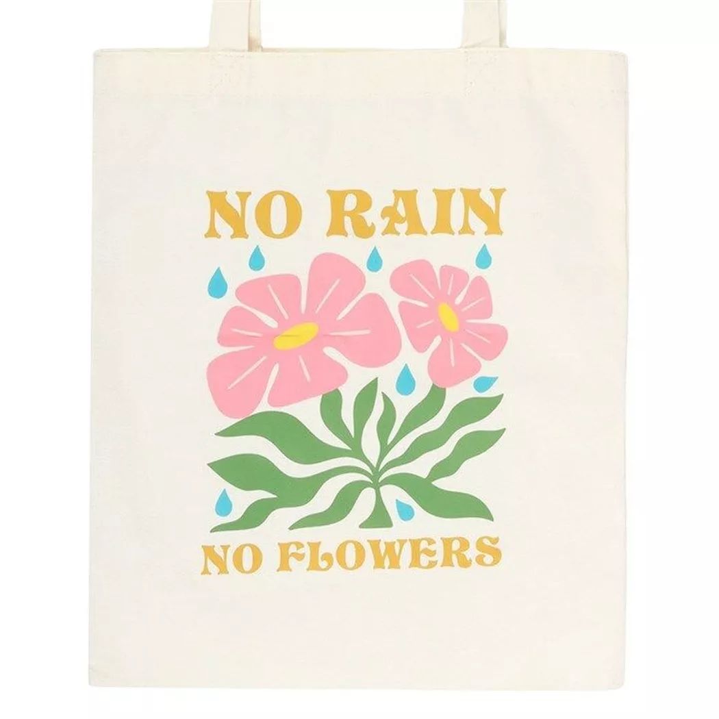 Bolsa de mano tote bag "sin lluvia no hay flores"