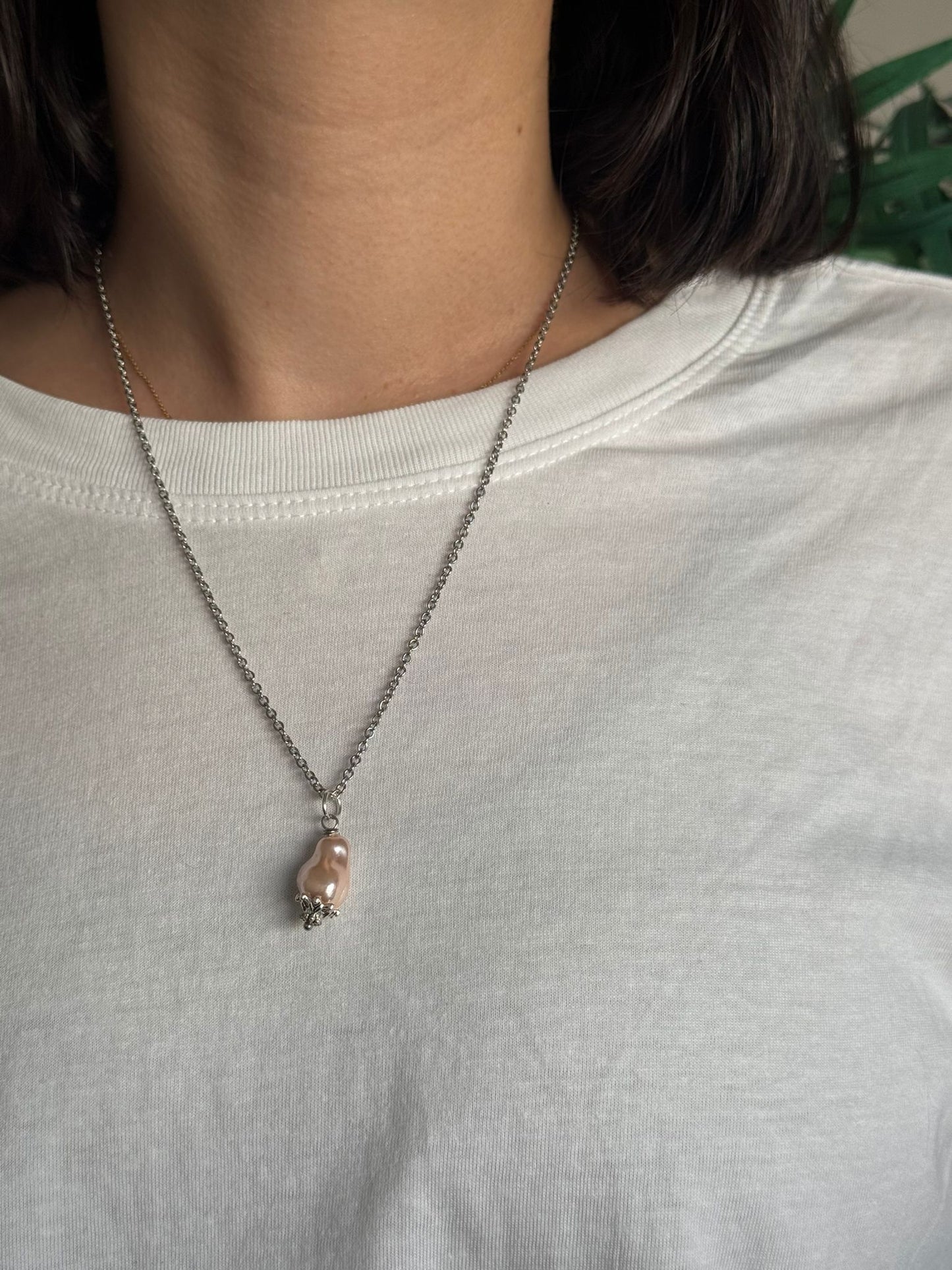 Colgante perla barroca en plata