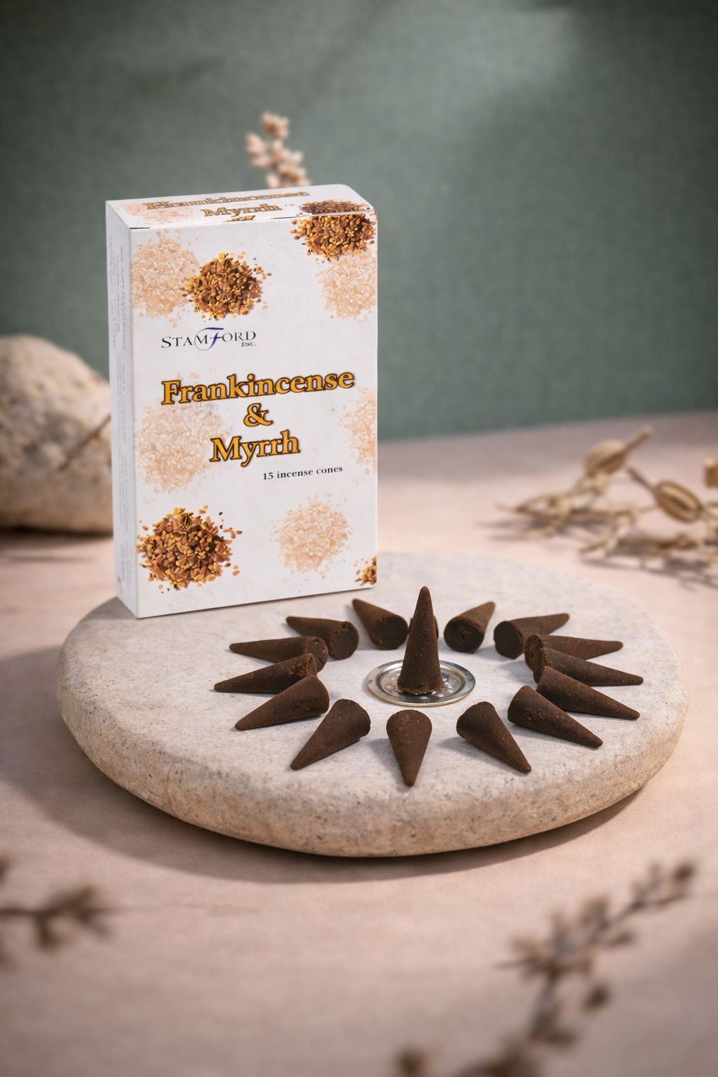 Conos Frankincense y mirra reflujo