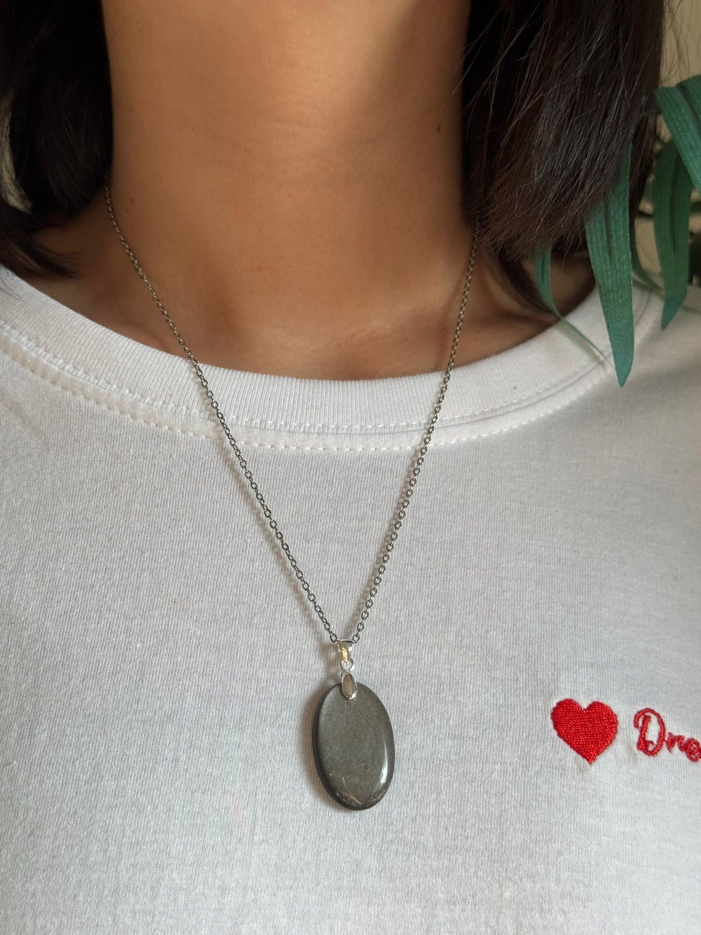Colgante de obsidiana plateada en plata
