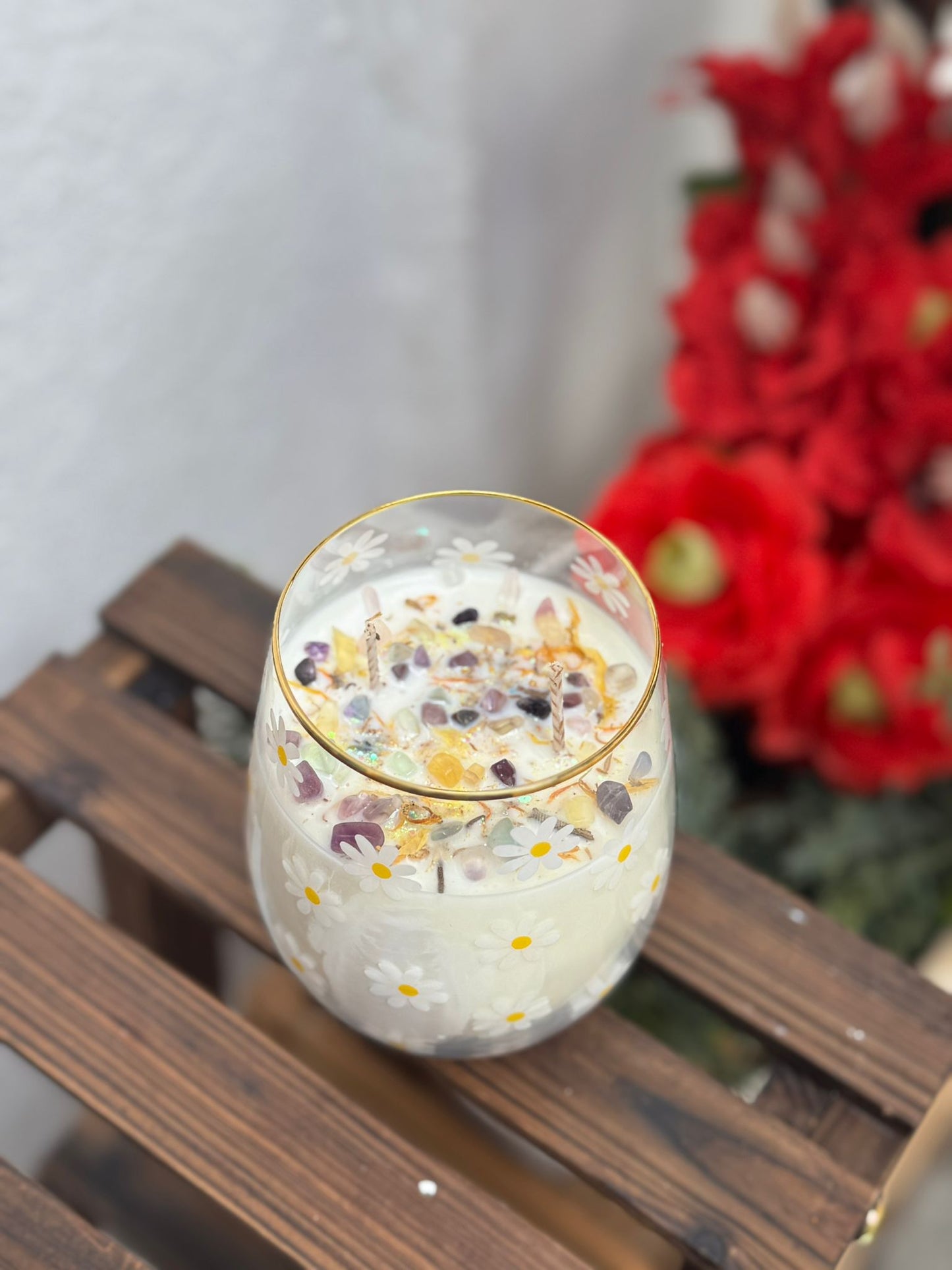 Vela en vaso de cristal - Claridad y Buena Energía.
