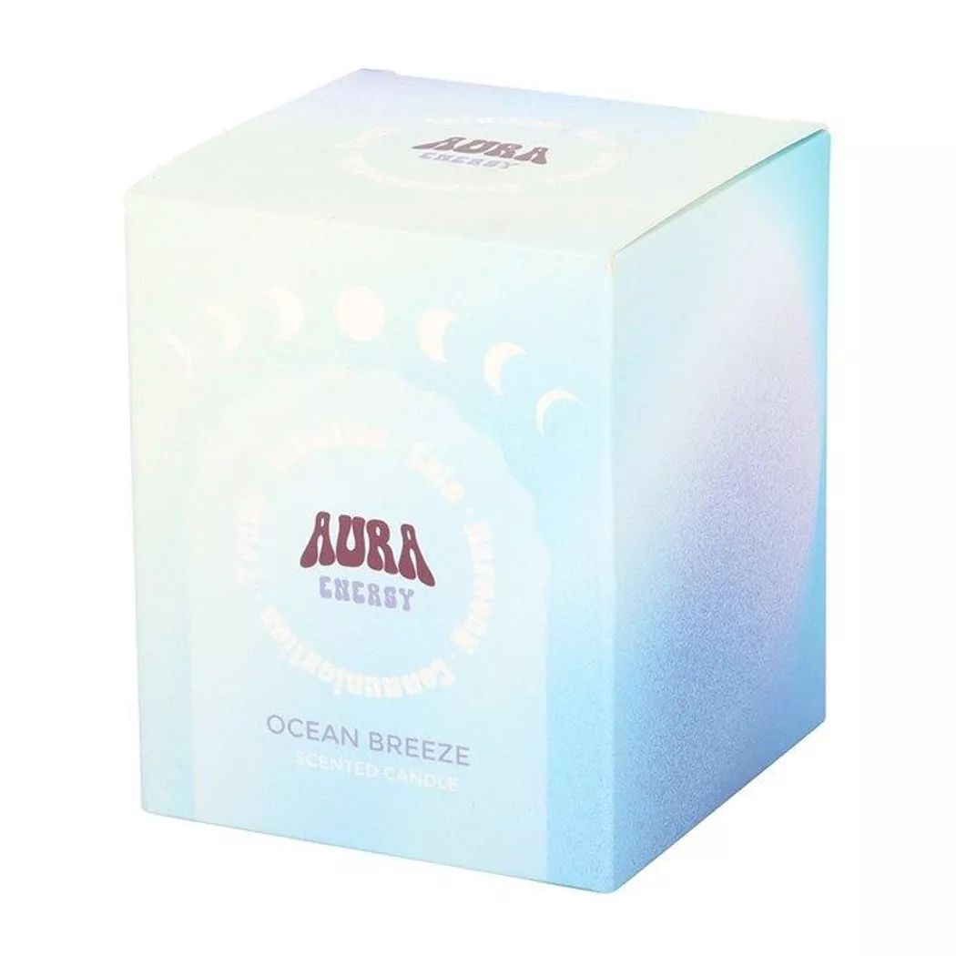 Vela iridiscente Aura energía con aroma Ocean Breece