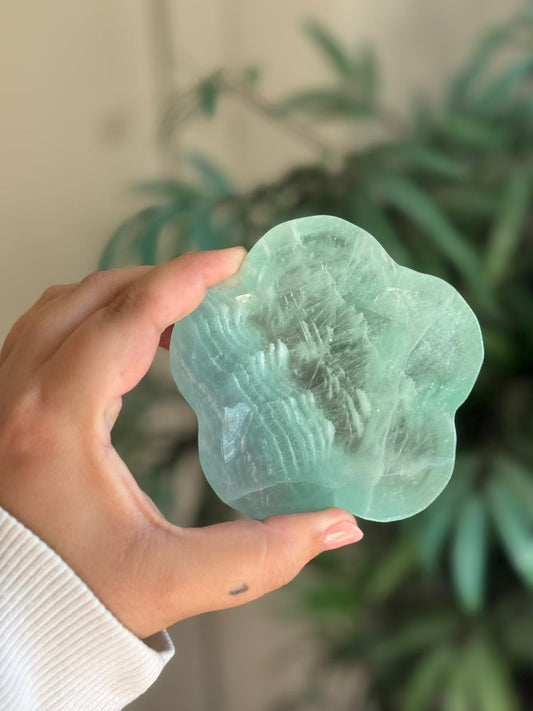 Bol de fluorita en forma de flor