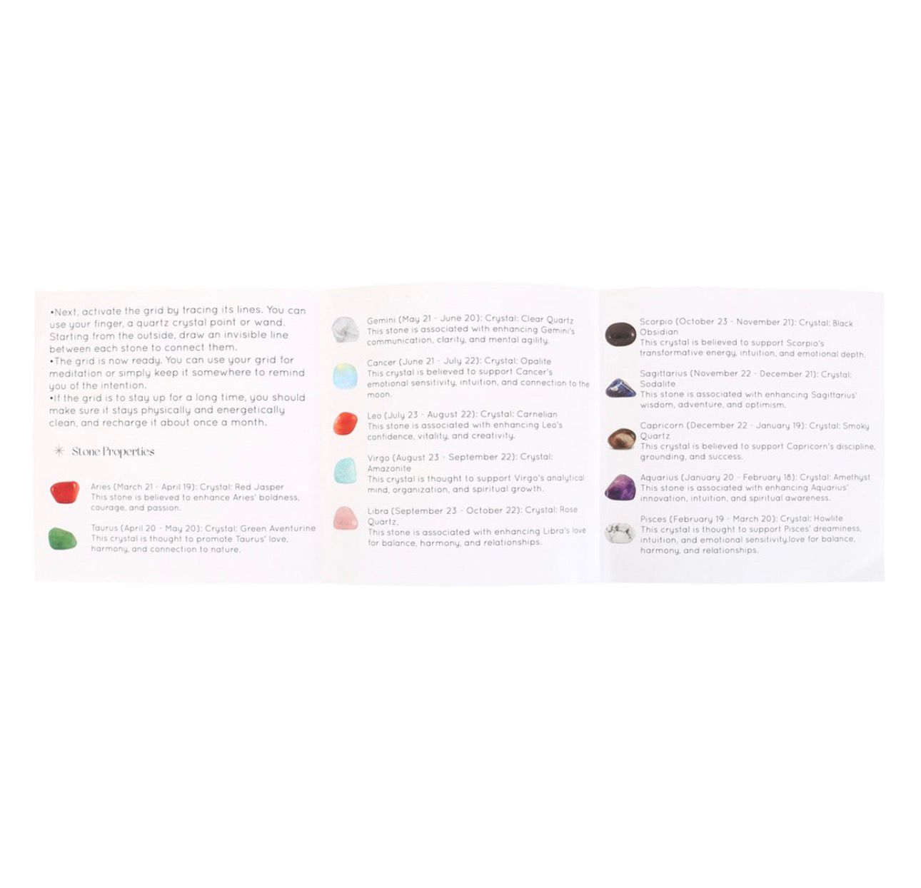 Juego de rueda de astrología con minerales.