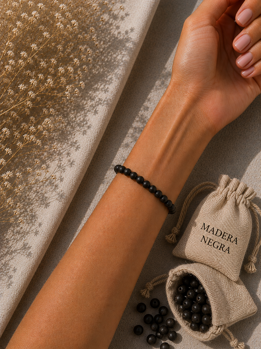 Pulsera de bolas de minerales