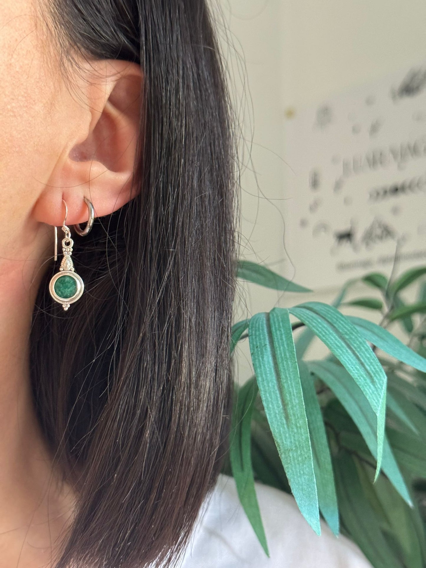 Pendientes de esmeralda en plata